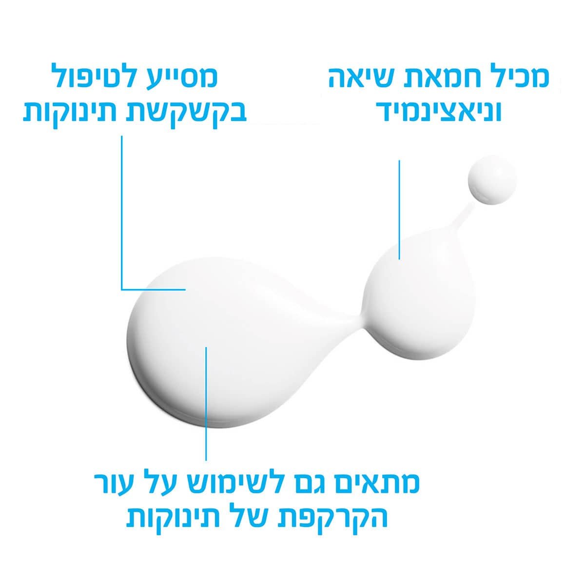מכיל חמאת שיאה וניאצינמיד. מסייע לטיפול בקשקשת תינוקות. מתאים גם לשימוש על עור הקרקפת של תינוקות.